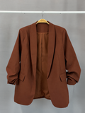 Shirred Sleeve Lined Blazer