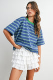 Striped Boxy Cropped T-shirt