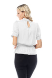Ruched Neck Peplum Top