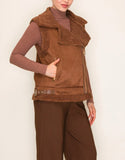 Layering Faux Fur Trim Vest
