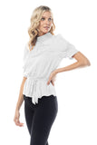Ruched Neck Peplum Top