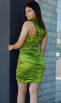 Green Scrunch Satin Dress