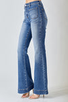High Rise Front Patch Pocket Bell Bottom Jeans